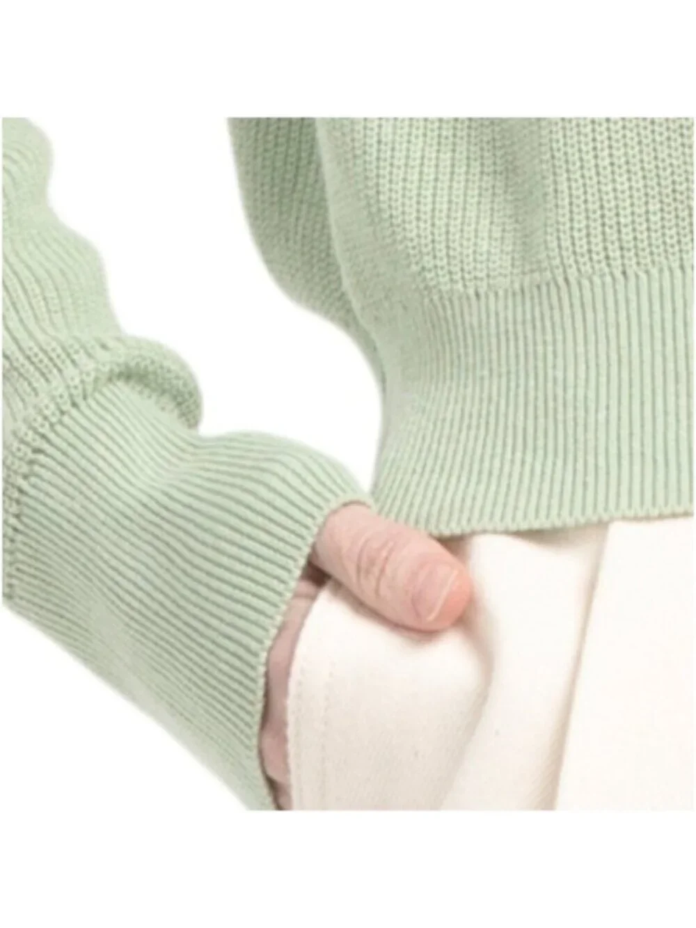 ELIE TAHARI Linen Blend Extended Shoulder V-neck Sweater - Picture 5 of 5